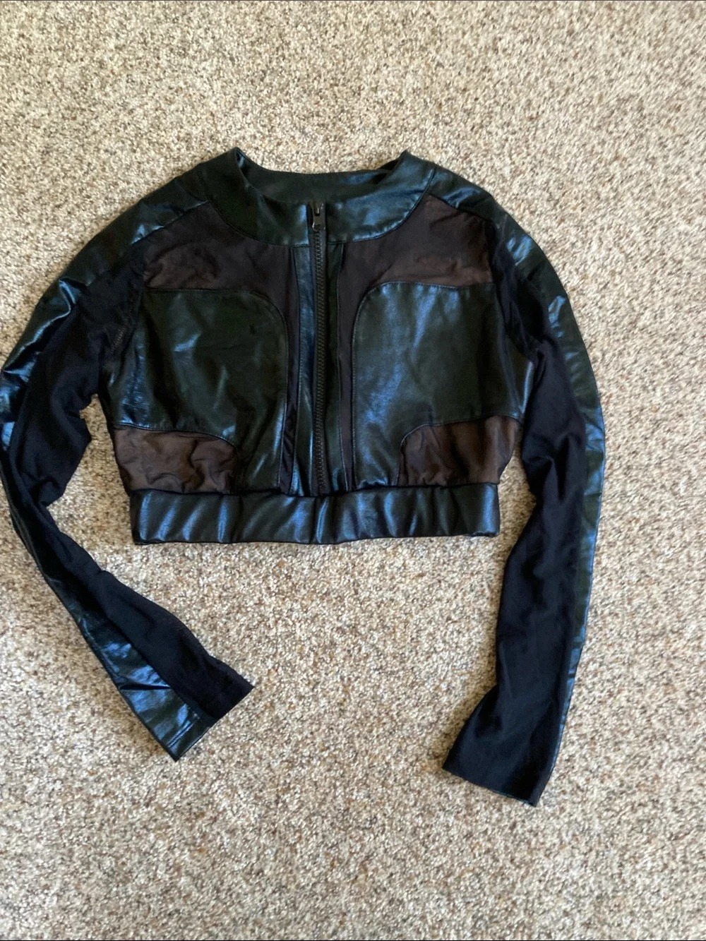 Revolution black and mesh dance crop top Size medium adult